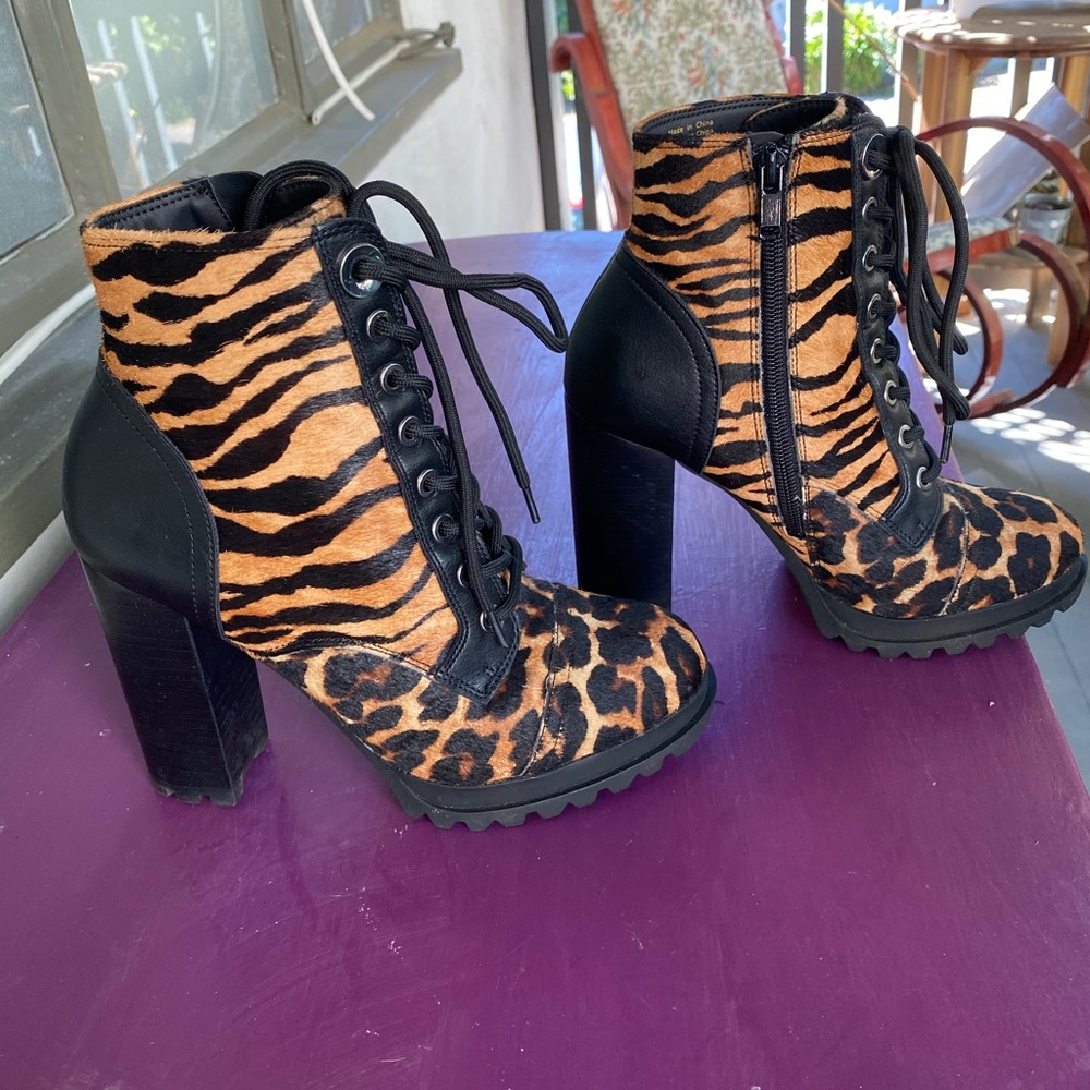 Aldo Marille animal leopard tiger print booties 7